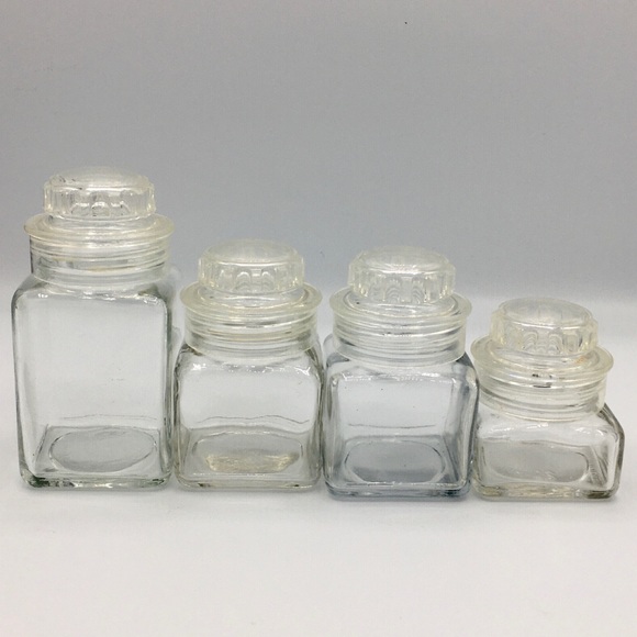Mini Apothecary Glass Jars Plastic Screw On Lids